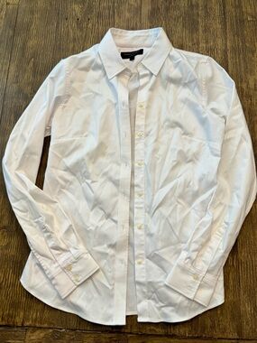 Banana Republic White Button-Front Dress Shirt